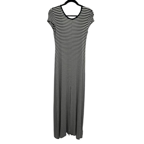 Volcom women’s striped black and white backless maxi jersey dress - Picture 1 of 11